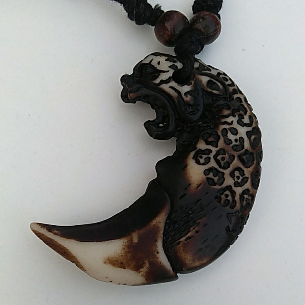 NOS VTG Unique Abstract Crescent Wild Cat Adj. Necklace - Picture 4 of 8